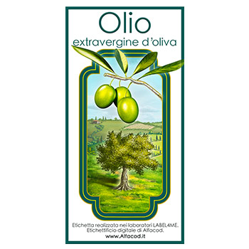 Grafica e logo etichetta olio d'oliva
